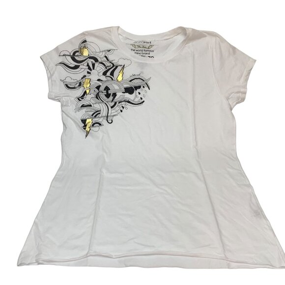 Retro Ecko Red White Gold Graphic Cap Sleeve Tee Shirt NWOT - Picture 7 of 7